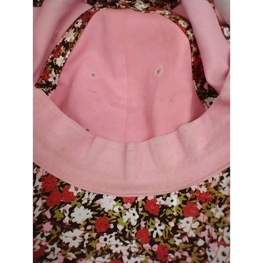 Nike Heritage86 Pink Satin Adjustable Hat Floral Brim Swoosh‎ Logo Womens Cap